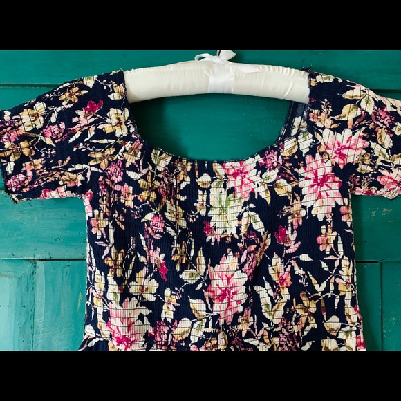 Navy Blue floral sundress - Picture 2 of 4